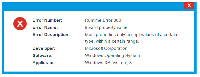 خطای Runtime error 380,خطای 380 ,380,Runtime error 380