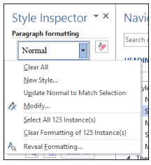 استفاده از Styles Inspector در مایکروسافت ورد