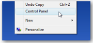 Add Control Panel to the right-click menu