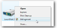 Add a Defragment option to the right-click menu for a drive