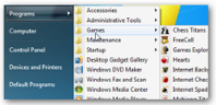 The classic display of all programs in the Windows 7 start menu
