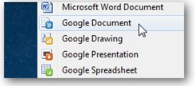 Add Google Documents to the New section in the Context Menu